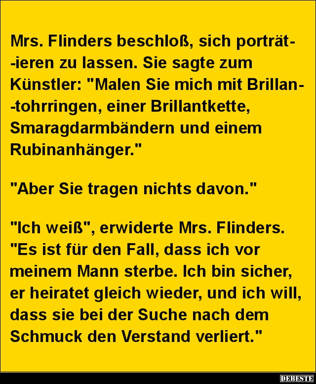 Mrs. Flinders beschloß, sich porträtieren zu lassen.. - Lustige Bilder | DEBESTE.de