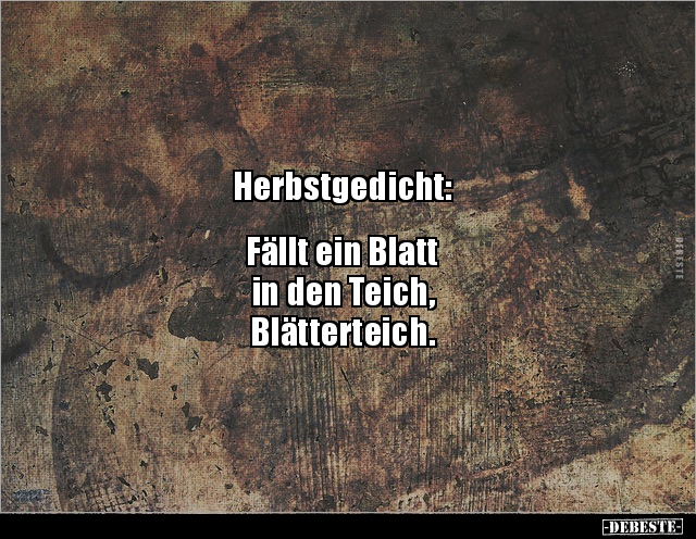 Herbstgedicht:  Fällt ein Blatt in den Teich.. - Lustige Bilder | DEBESTE.de