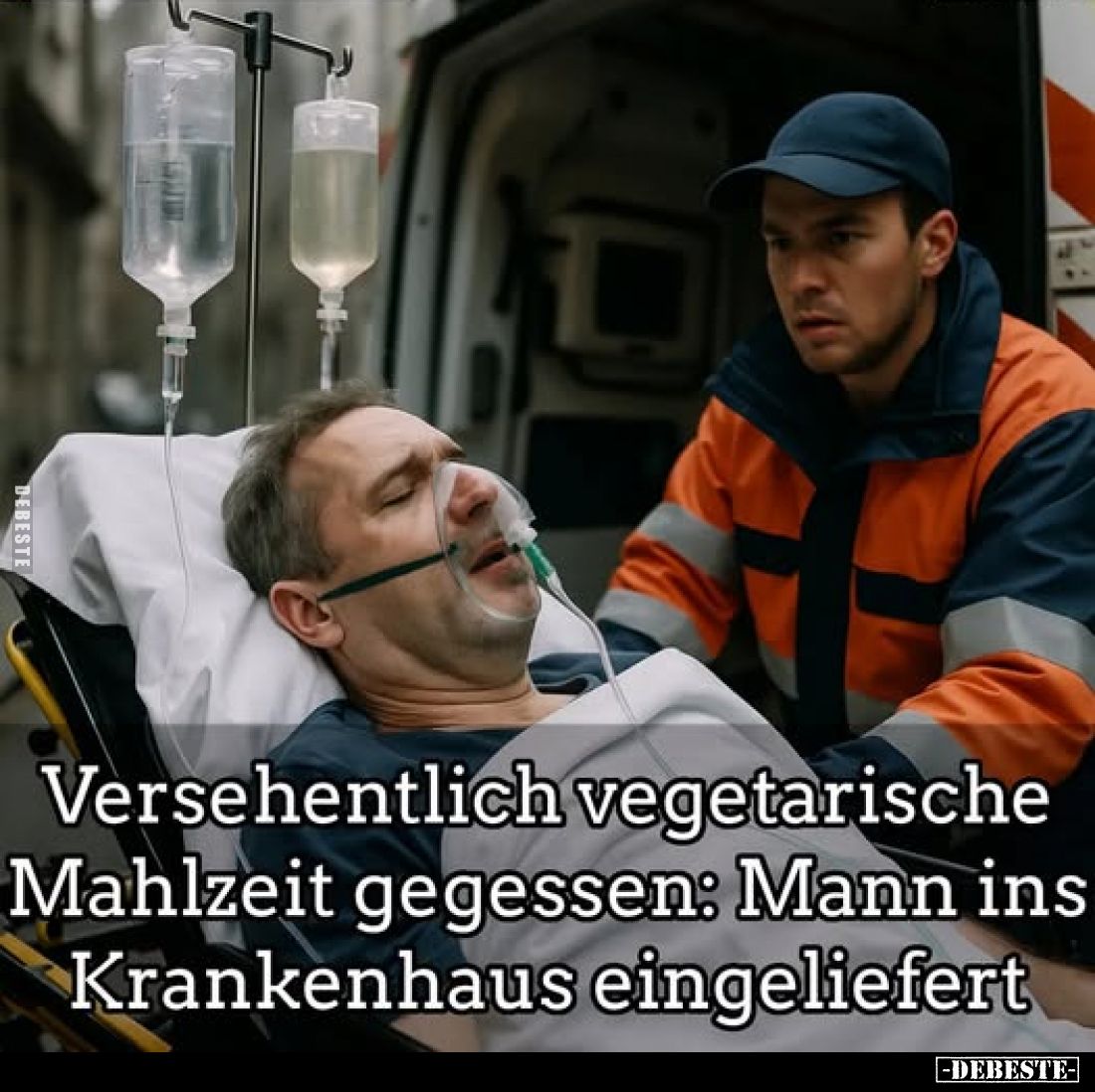 Versehentlich vegetarische Mahlzeit gegessen: Mann ins Krankenhaus eingeliefert.
