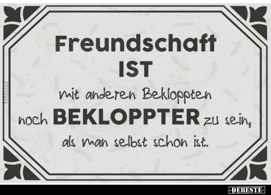 Freundschaft ist, mit anderen Bekloppten noch bekloppter zu.. - Lustige Bilder | DEBESTE.de