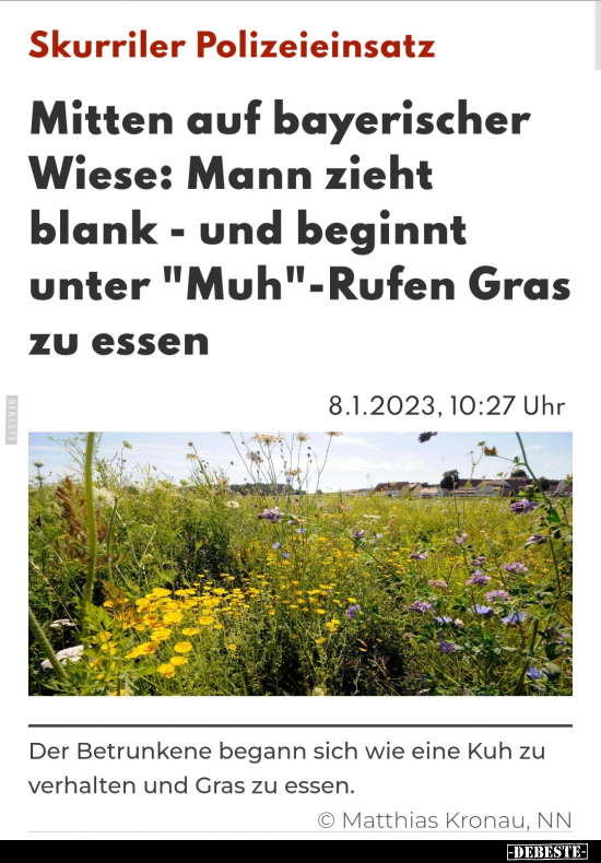 Mitten auf bayerischer Wiese: Mann zieht blank- und beginnt.. - Lustige Bilder | DEBESTE.de