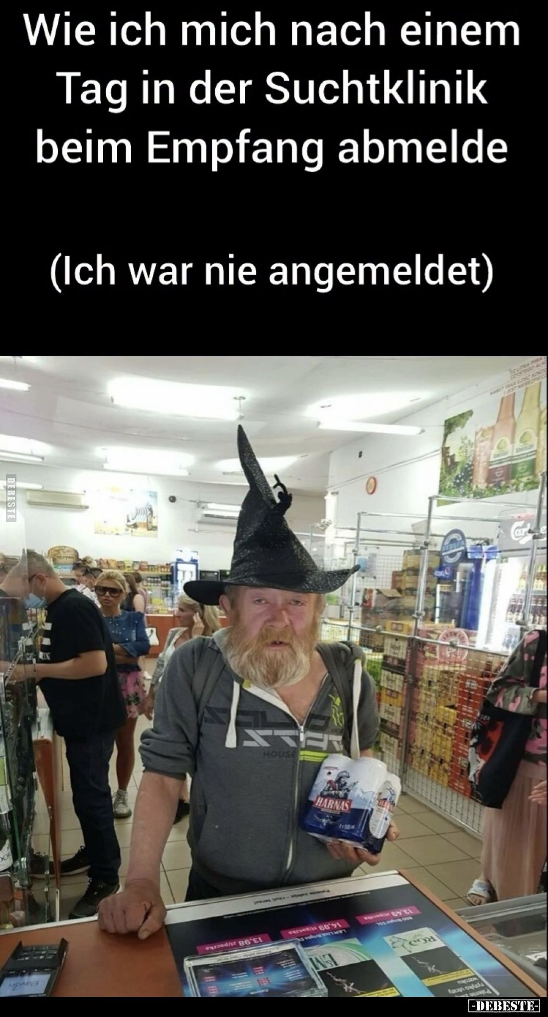 Wie ich mich nach einem Tag in der Suchtklinik beim Empfang abmelde
(Ich war nie angemeldet)
