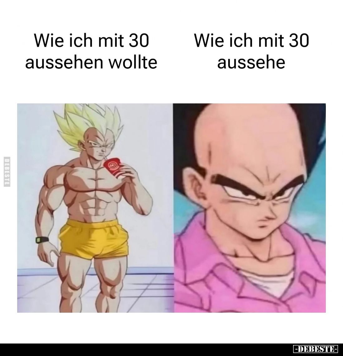 Wie ich mit 30 aussehen wollte. -
Wie ich mit 30 aussehe.