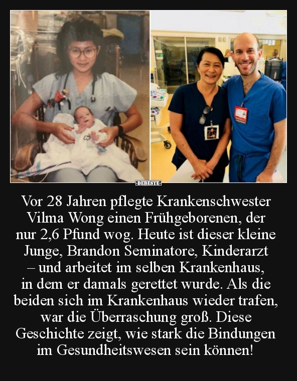 Vor 28 Jahren pflegte Krankenschwester Vilma Wong einen.. - Lustige Bilder | DEBESTE.de