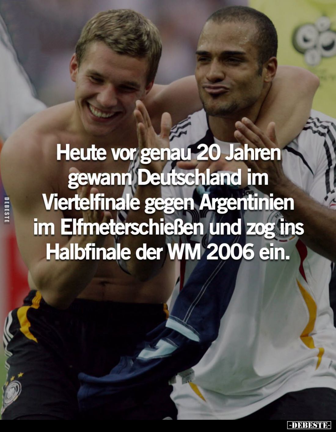Heute vor genau 20 Jahren gewann Deutschland im Viertelfinale gegen Argentinien im Elfmeterschießen und zog ins Halbfinale de...