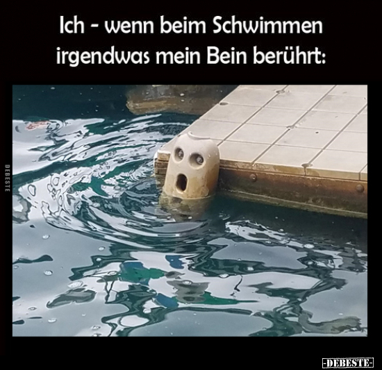 Ich - wenn beim Schwimmen irgendwas mein Bein berührt.. - Lustige Bilder | DEBESTE.de