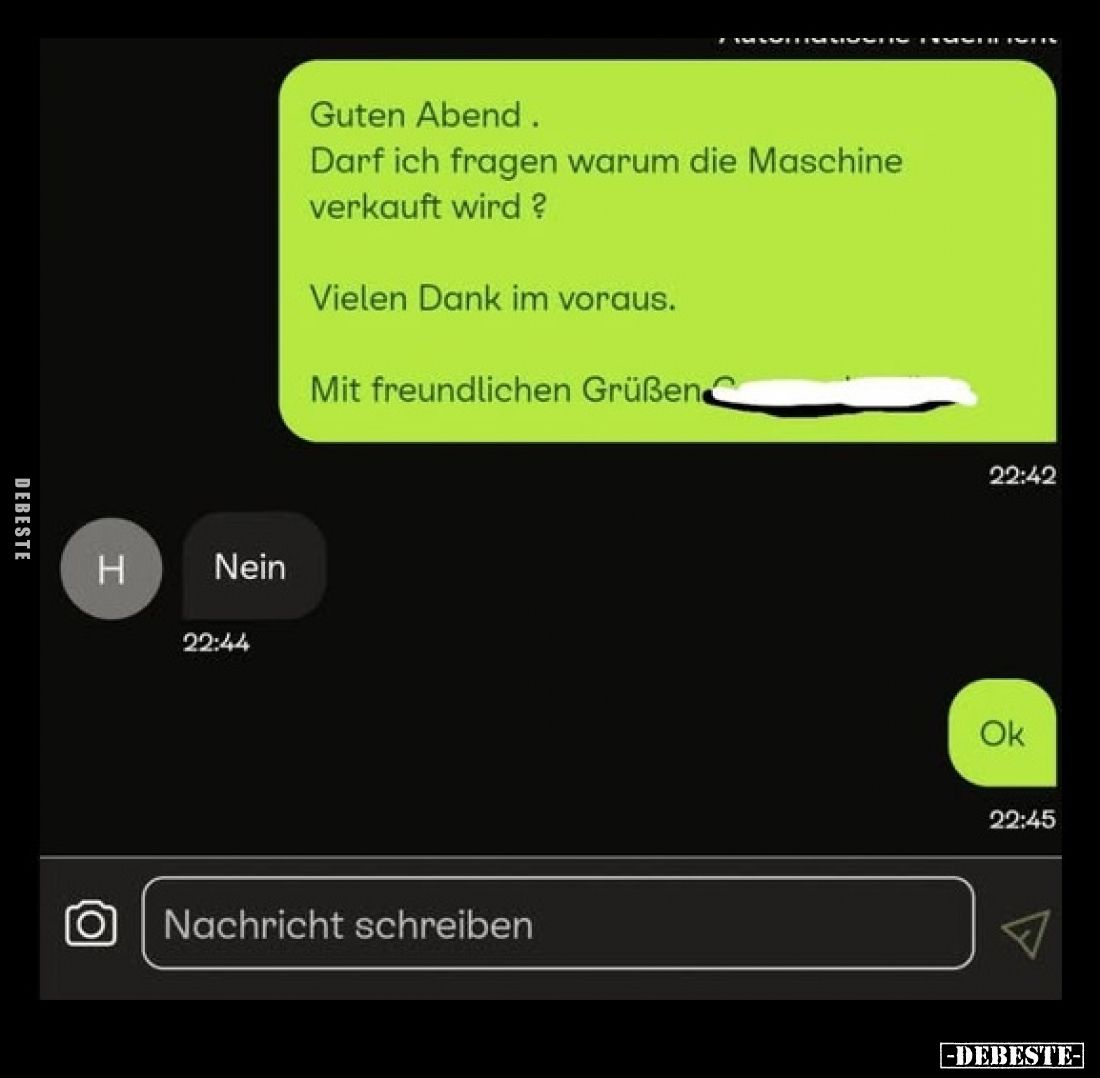 Guten Abend.
Darf ich fragen warum die Maschine verkauft wird?
Vielen Dank im voraus.
Mit freundlichen Grüßen
-
Nein
-...