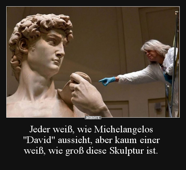 Jeder weiß, wie Michelangelos "David" aussieht, aber kaum.. - Lustige Bilder | DEBESTE.de