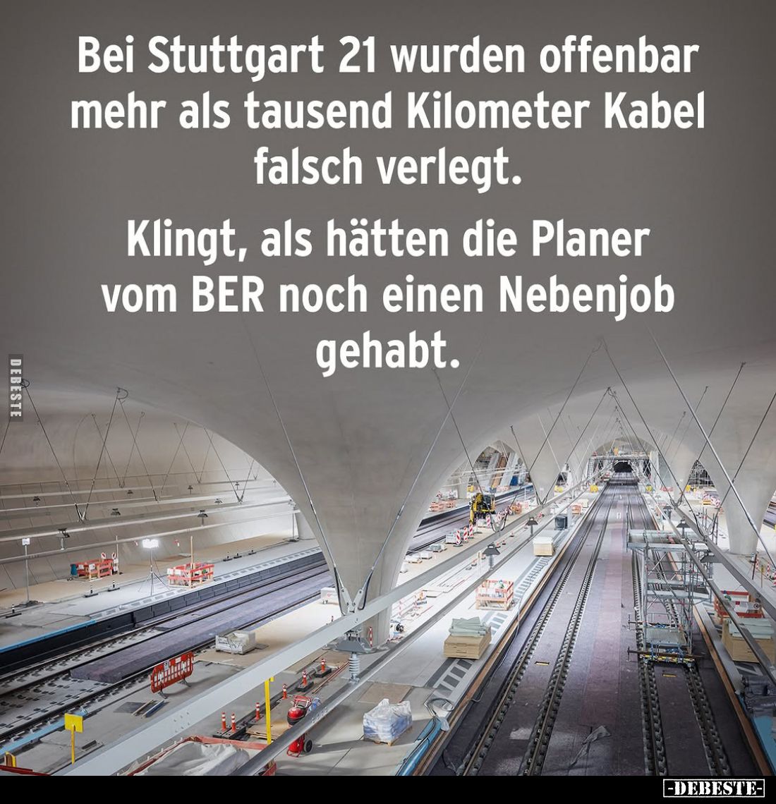 Bei Stuttgart 21 wurden offenbar mehr als tausend Kilometer Kabel falsch verlegt.
Klingt, als hätten die Planer vom BER noch...