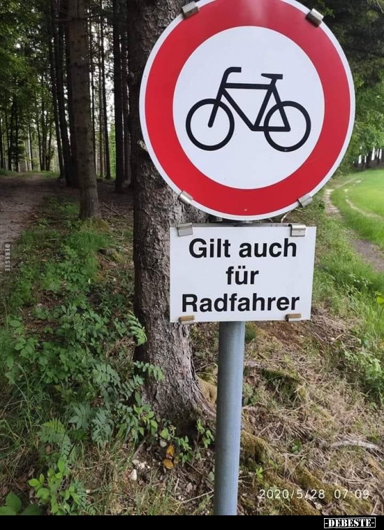 Gilt auch für Radfahrer.. - Lustige Bilder | DEBESTE.de