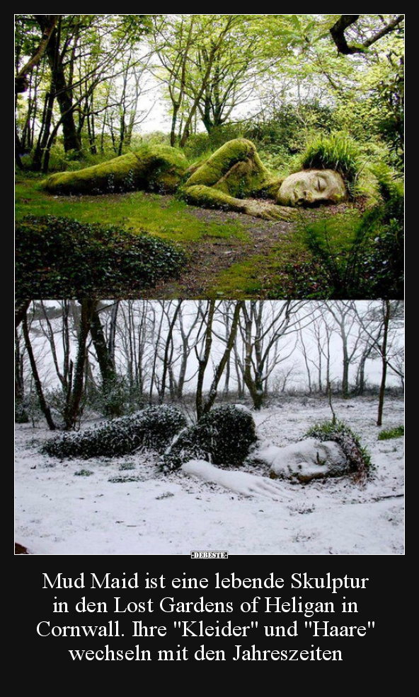 Mud Maid ist eine lebende Skulptur in den Lost Gardens of.. - Lustige Bilder | DEBESTE.de
