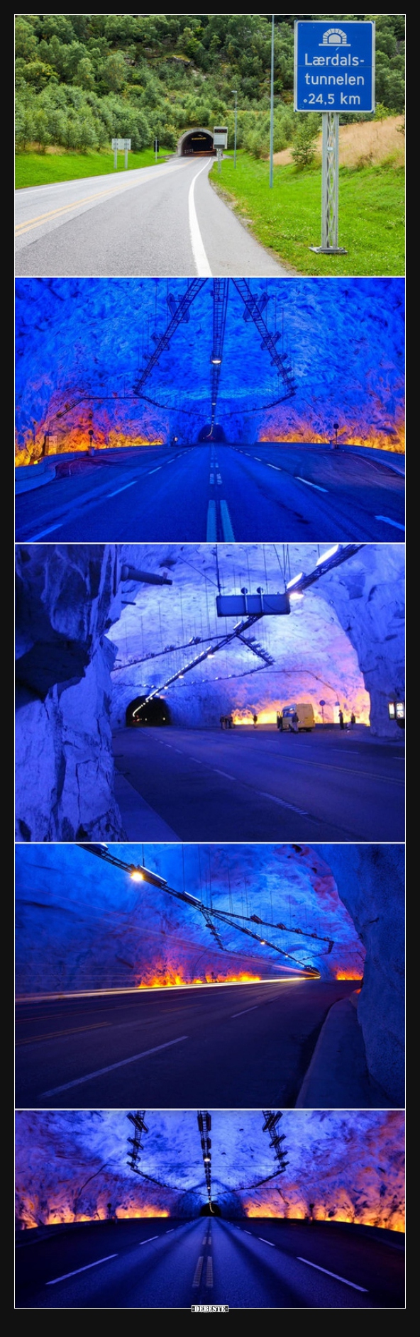 Der Lærdal-Tunnel im nord-zentralen Teil Norwegens ist mit.. - Lustige Bilder | DEBESTE.de