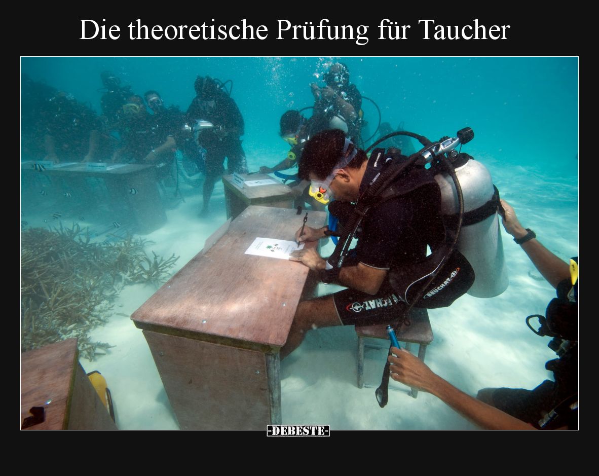 Die theoretische Prüfung für Taucher
