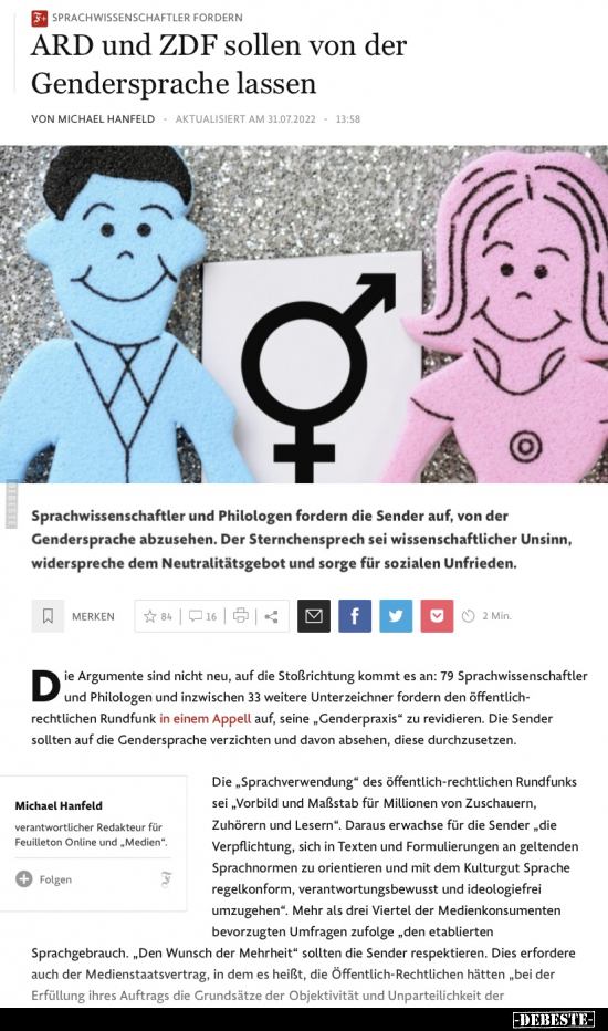 ARD und ZDF sollen von der Gendersprache lassen