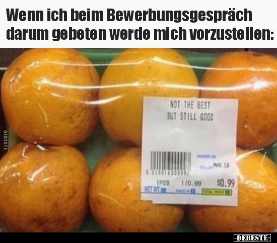 Wenn ich beim Bewerbungsgespräch darum gebeten werde mich..