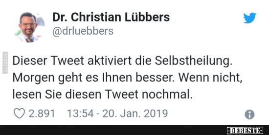 Dieser Tweet aktiviert die Selbstheilung... - Lustige Bilder | DEBESTE.de