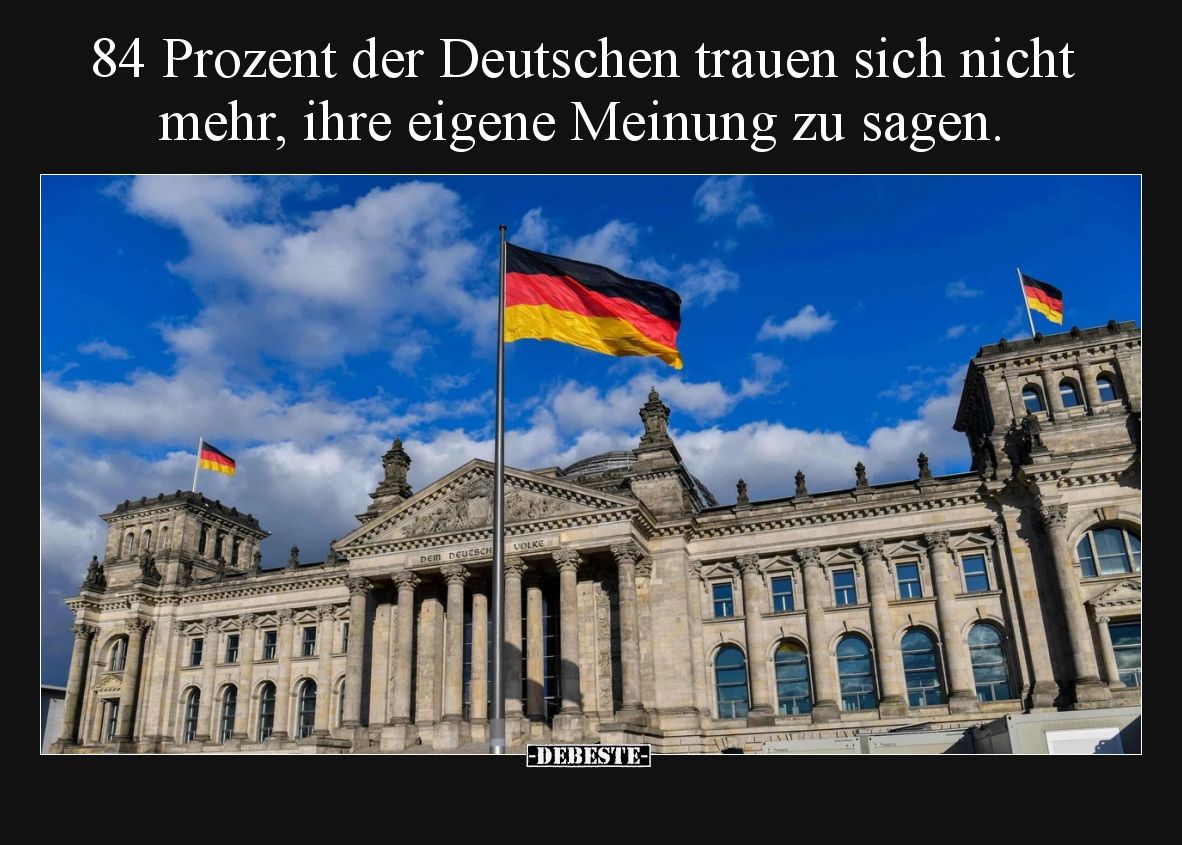 84 Prozent der Deutschen trauen sich nicht mehr, ihre eigene Meinung zu sagen.