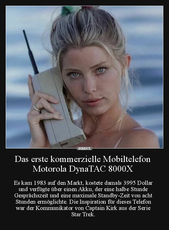 Das erste kommerzielle Mobiltelefon Motorola DynaTAC 8000X.. - Lustige Bilder | DEBESTE.de