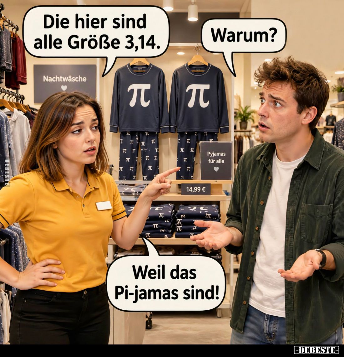Die hier sind alle Größe 3,14.
-
Warum? - Weil das Pi-jamas sind!