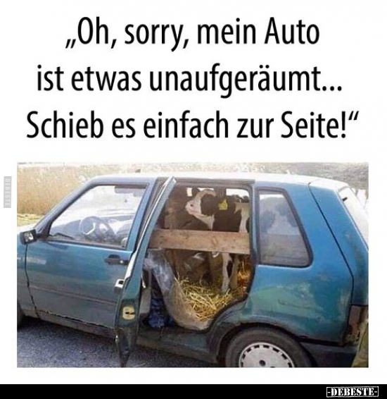 "Oh, sorry, mein Auto ist etwas unaufgeräumt... Schieb es.." - Lustige Bilder | DEBESTE.de