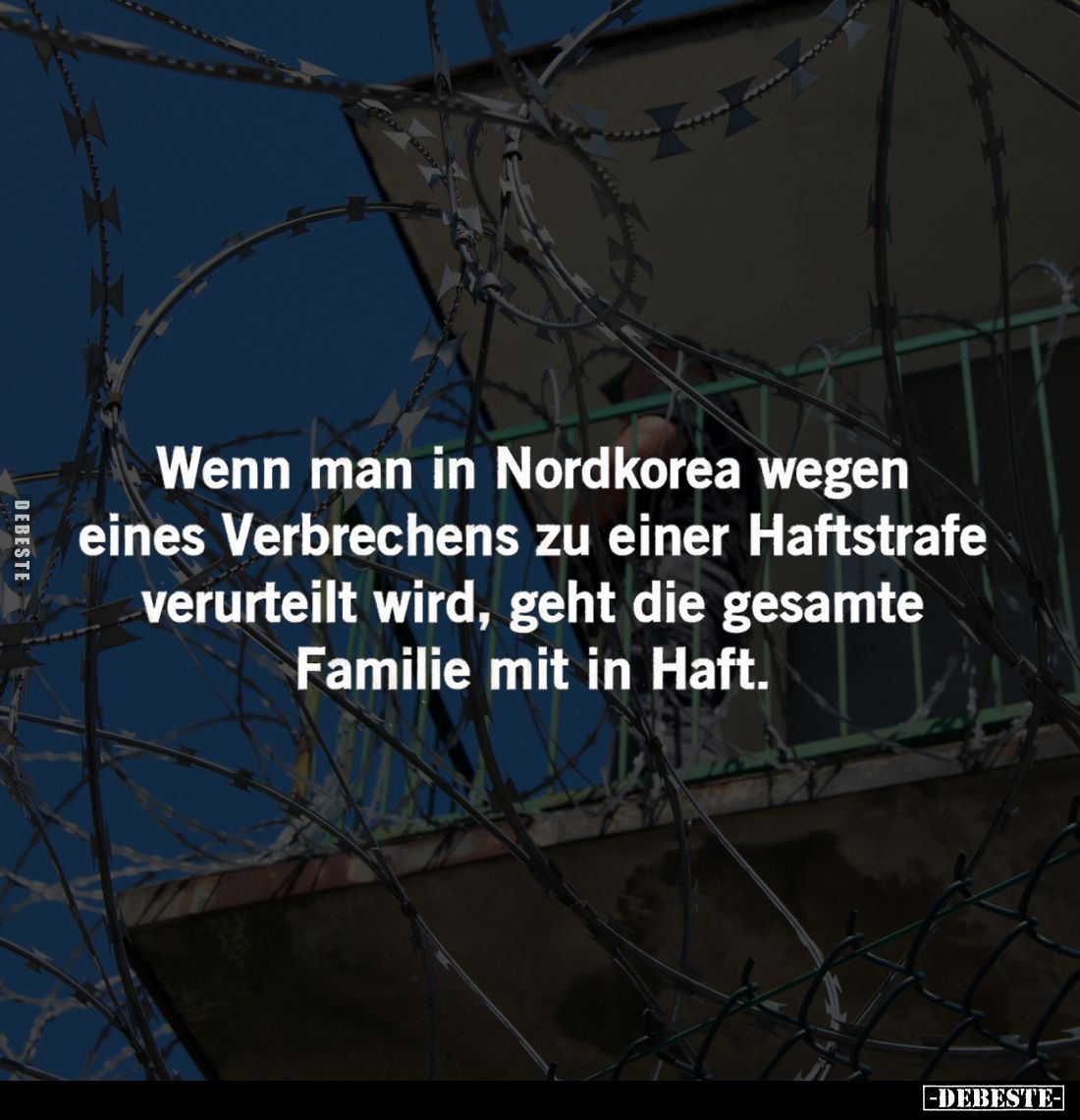 Wenn man in Nordkorea wegen eines Verbrechens zu einer Haftstrafe verurteilt wird, geht die gesamte Familie mit in Haft.