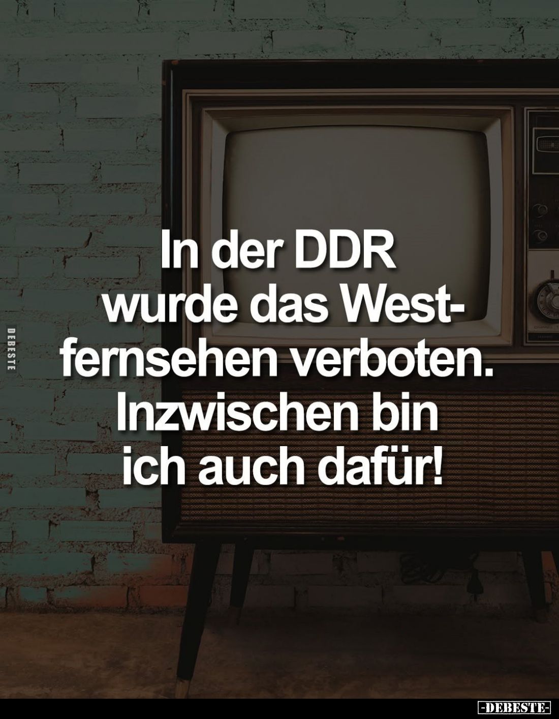 In der DDR wurde das Westfernsehen verboten. Inzwischen bin ich auch dafür!