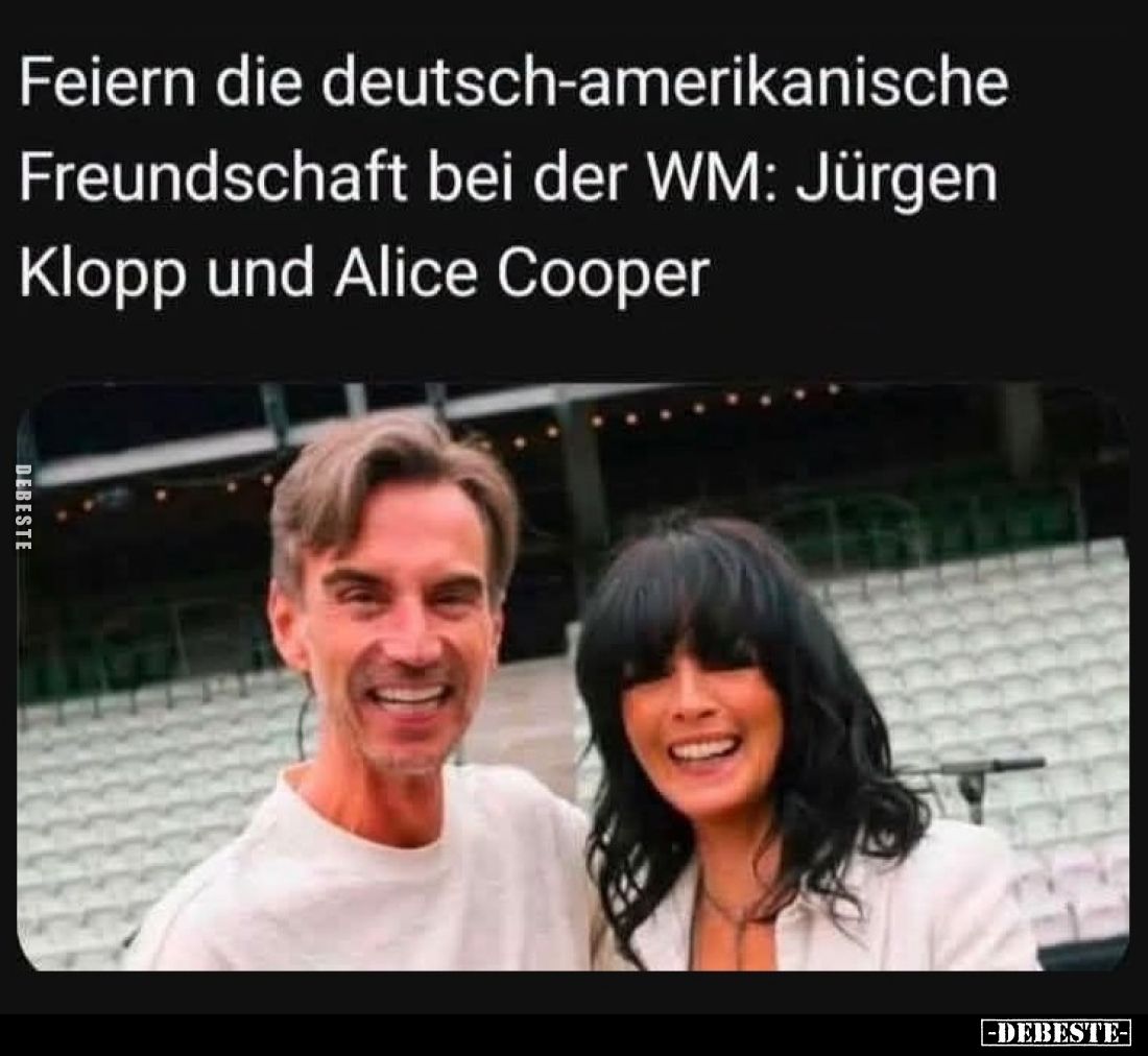 Feiern die deutsch-amerikanische
Freundschaft bei der WM: Jürgen Klopp und Alice Cooper.