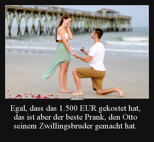 Egal, dass das 1.500 EUR gekostet hat, das ist aber der..