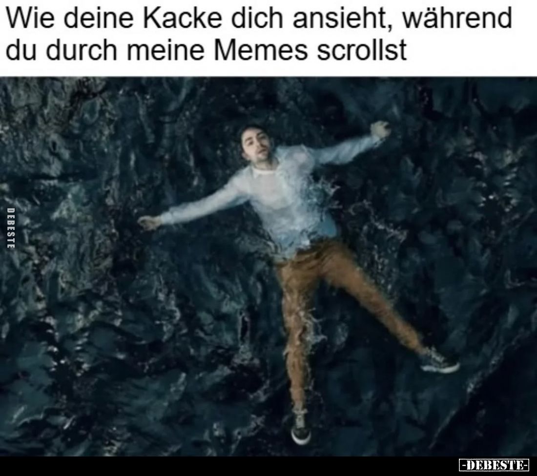 Wie deine Kacke dich ansieht, während du durch meine Memes scrollst.