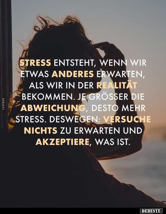 Stress entsteht, wenn wir etwas anderes erwarten.. - Lustige Bilder | DEBESTE.de