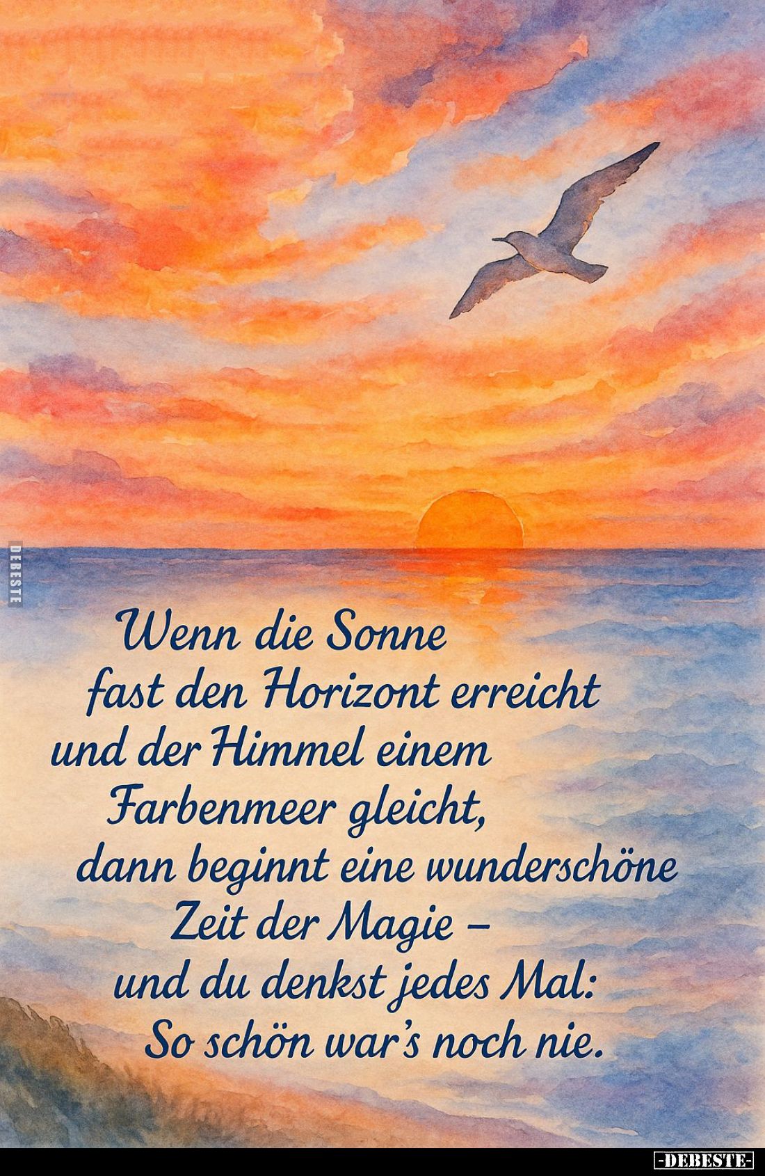 Wenn die Sonne fast den Horizont erreicht und der Himmel einem Farbenmeer gleicht, dann beginnt eine wunderschöne Zeit der Ma...