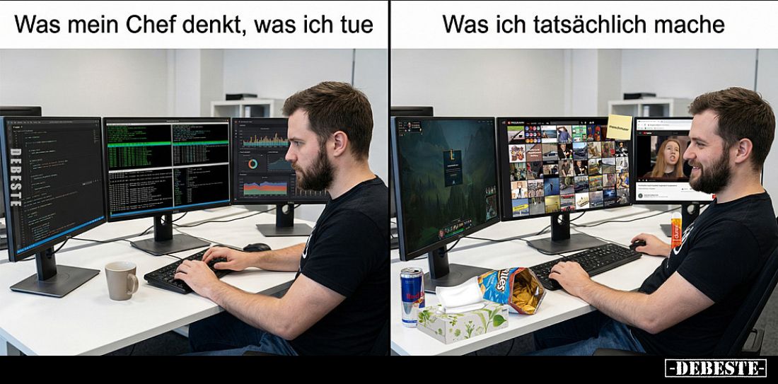 Was mein Chef denkt, was ich tue - Was ich tatsächlich.. - Lustige Bilder | DEBESTE.de