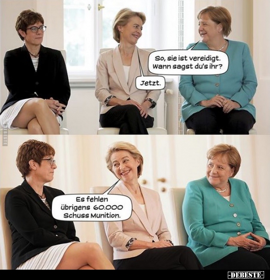 So, sie ist vereidigt. Wann sagst du's ihr?..