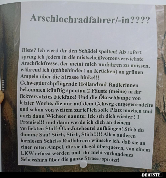 Arschlochradfahrer/-in??.. - Lustige Bilder | DEBESTE.de