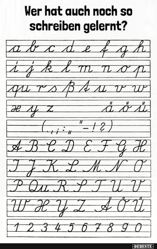 Wer hat auch noch so schreiben gelernt?