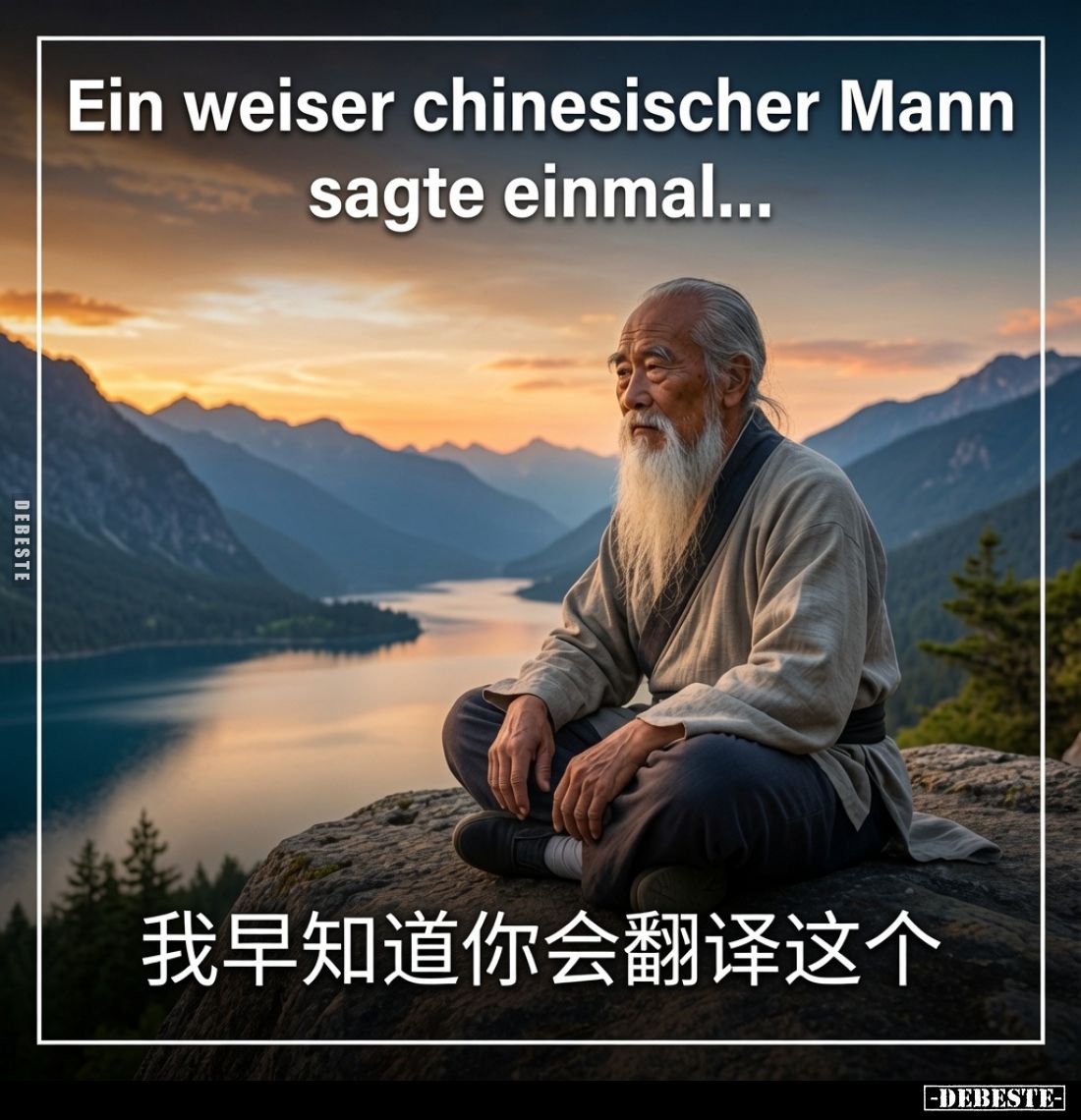 Ein weiser chinesischer Mann sagte einmal...

我早知道你会翻译这个