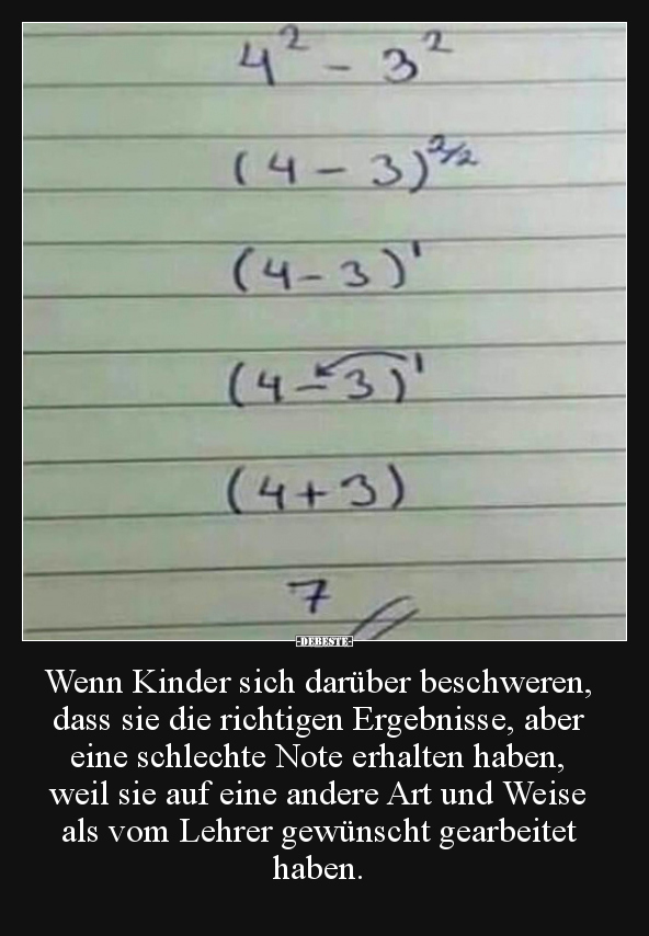 Wenn Kinder sich darüber beschweren, dass sie die.. - Lustige Bilder | DEBESTE.de