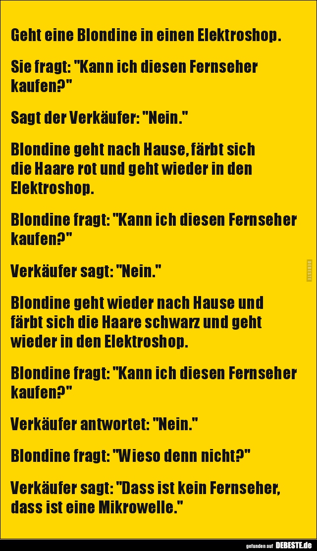 Geht eine Blondine in einen Elektroshop.. - Lustige Bilder | DEBESTE.de
