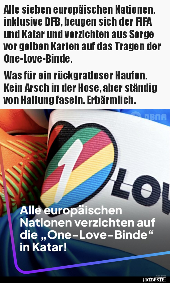 Alle sieben europäischen Nationen, inklusive DFB, beugen.. - Lustige Bilder | DEBESTE.de