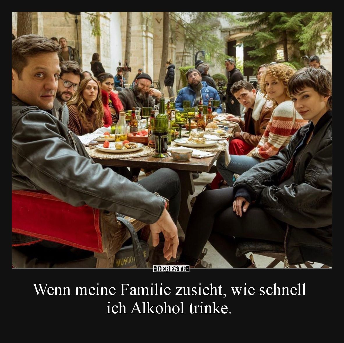 Wenn meine Familie zusieht, wie schnell ich Alkohol trinke.