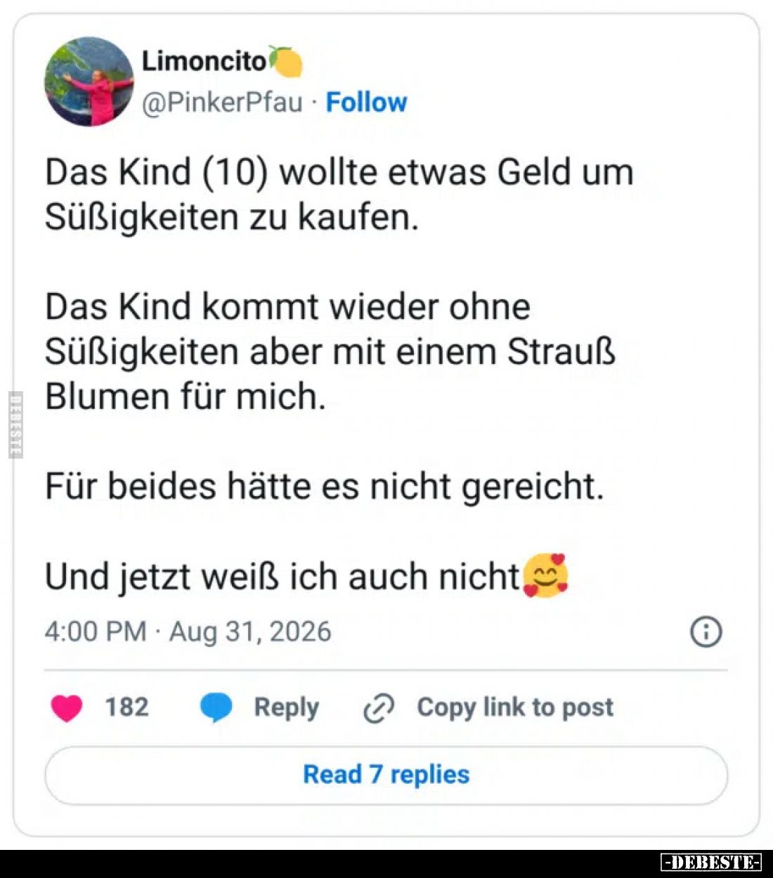 Das Kind (10) wollte etwas Geld um Süßigkeiten zu.. - Lustige Bilder | DEBESTE.de