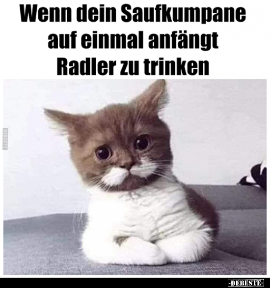 Wenn dein Saufkumpane auf einmal anfängt Radler zu..