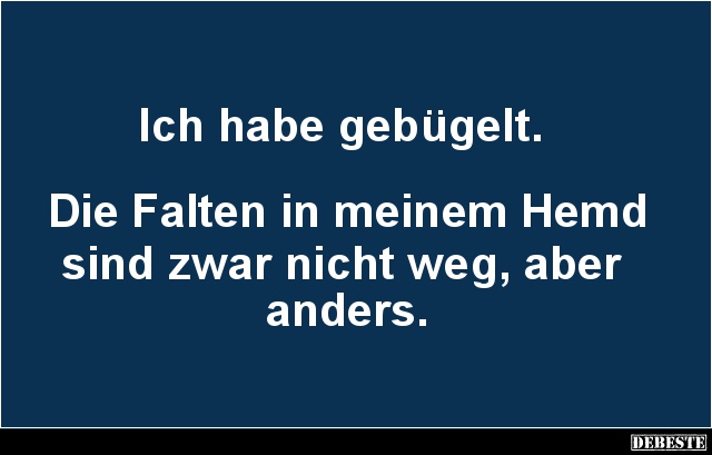 Ich habe gebügelt. Die Falten in meinem Hemd.. - Lustige Bilder | DEBESTE.de