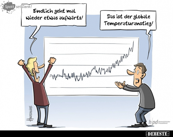 Endlich geht mal wieder etwas aufwärts!
Das ist der globale Temperaturanstieg!