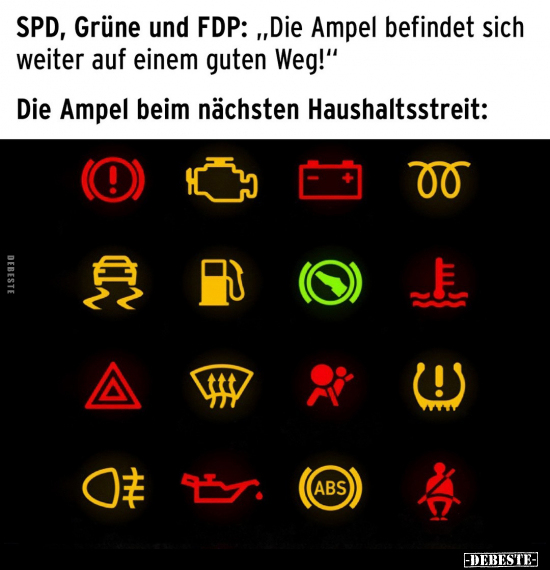 SPD, Grüne und FDP: "Die Ampel befindet sich weiter auf.." - Lustige Bilder | DEBESTE.de