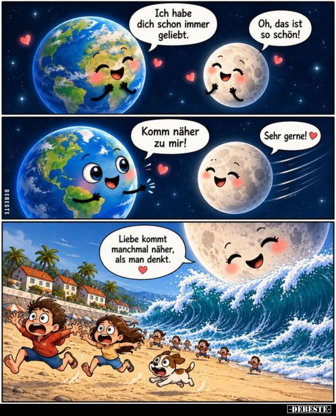 Ich habe dich schon immer geliebt.
-
Oh, das ist so schön!
-
Komm näher zu mir!
-
Sehr gerne!
-
Liebe kommt manchmal ...