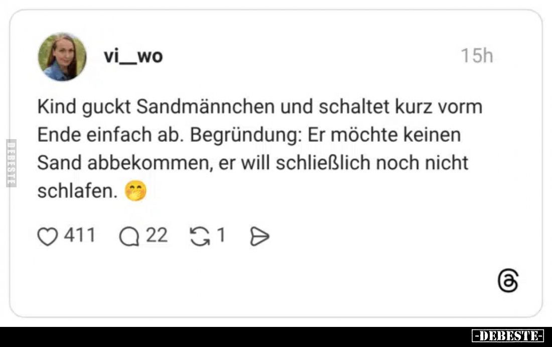 Kind guckt Sandmännchen und schaltet kurz vorm Ende einfach.. - Lustige Bilder | DEBESTE.de
