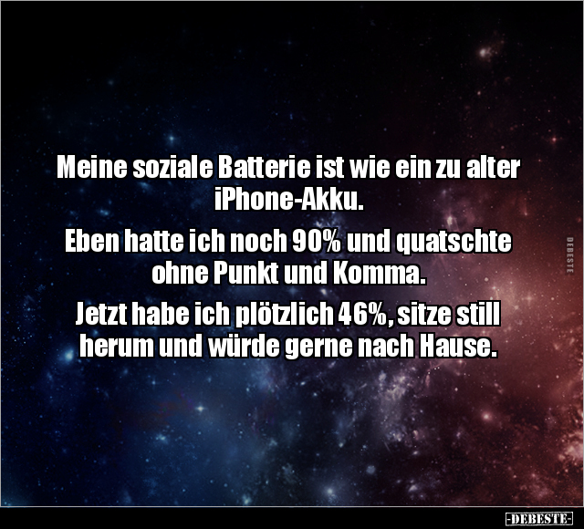 Meine soziale Batterie ist wie ein zu alter iPhone-Akku... - Lustige Bilder | DEBESTE.de