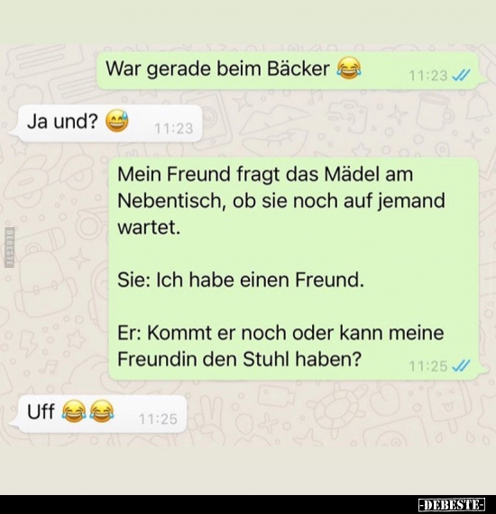 War gerade beim Bäcker..