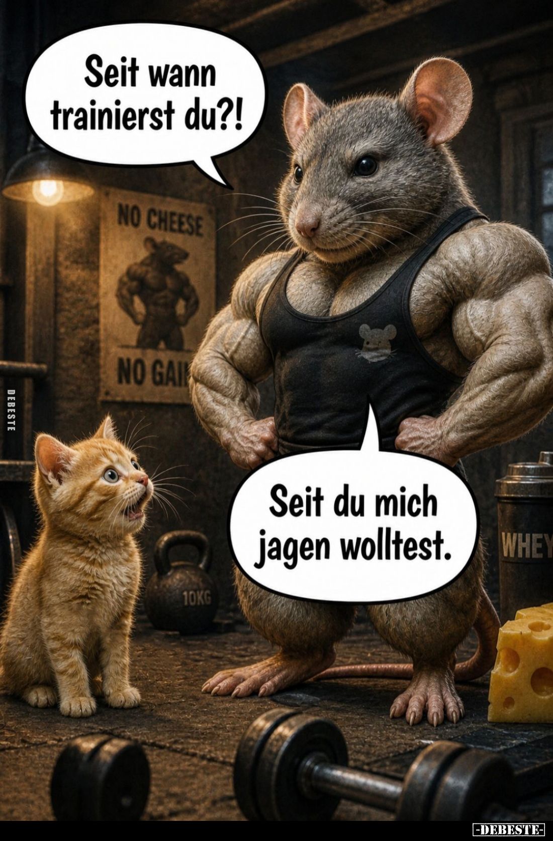 Seit wann trainierst du?! -
Seit du mich jagen wolltest.